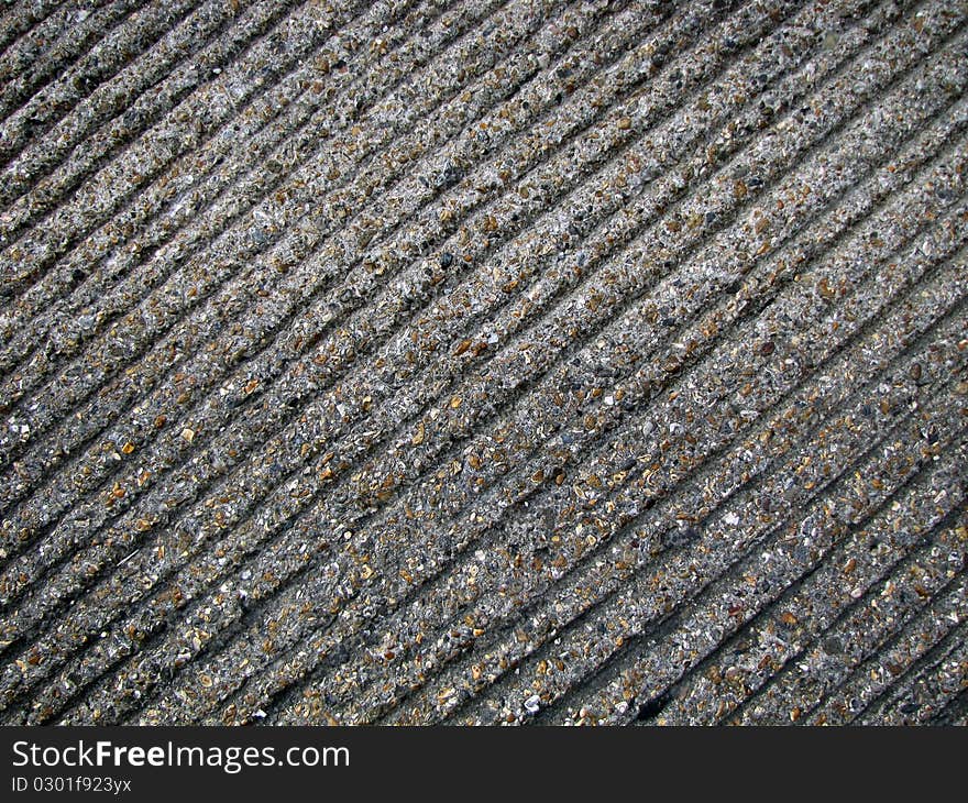 Ribbed concrete road texture