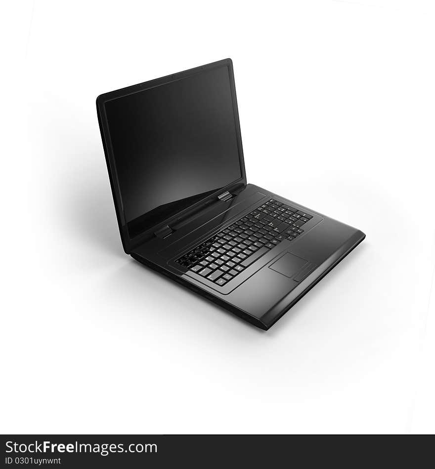 Laptop on white isolated. 3d render