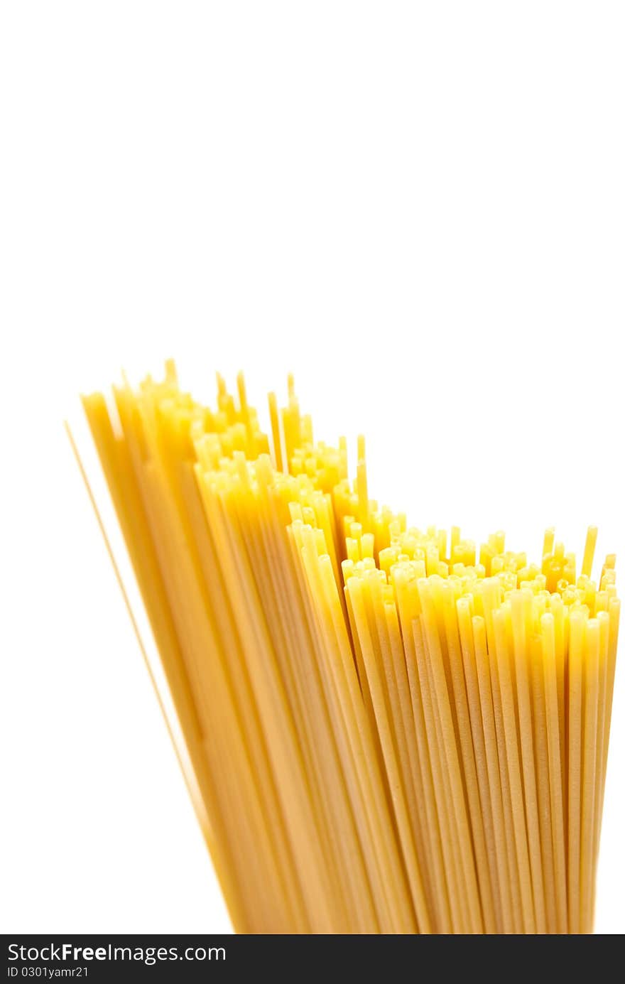 A bunch of spaghetti isolated on white background