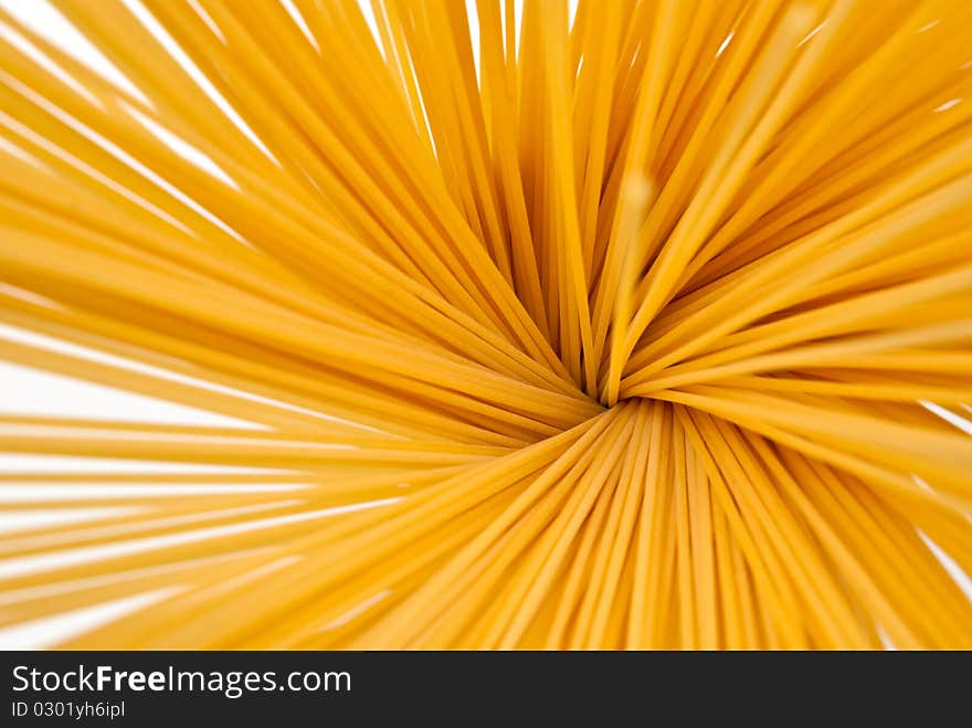 A bunch of spaghetti isolated on white background. A bunch of spaghetti isolated on white background