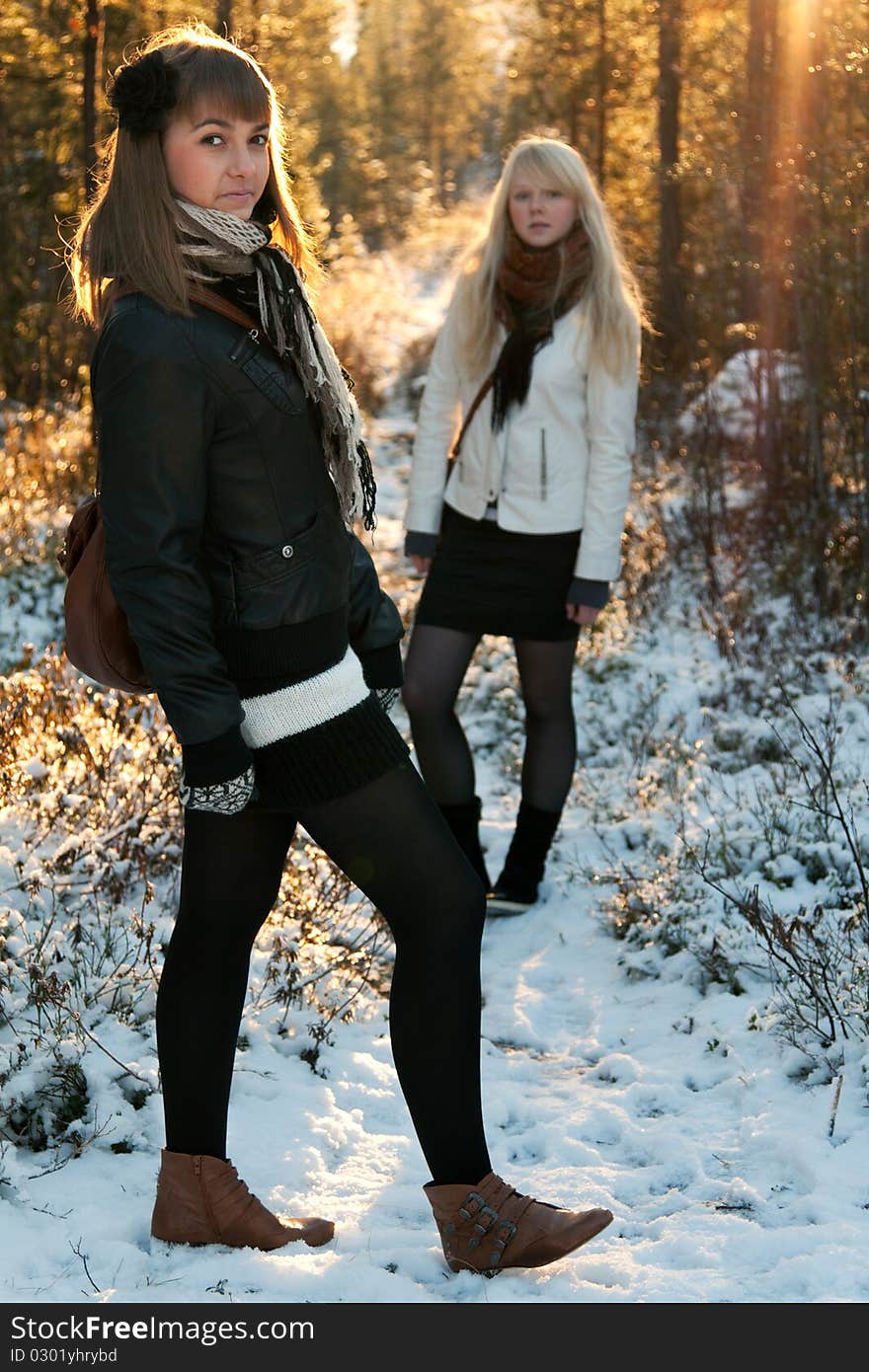 Two young beautiful girls