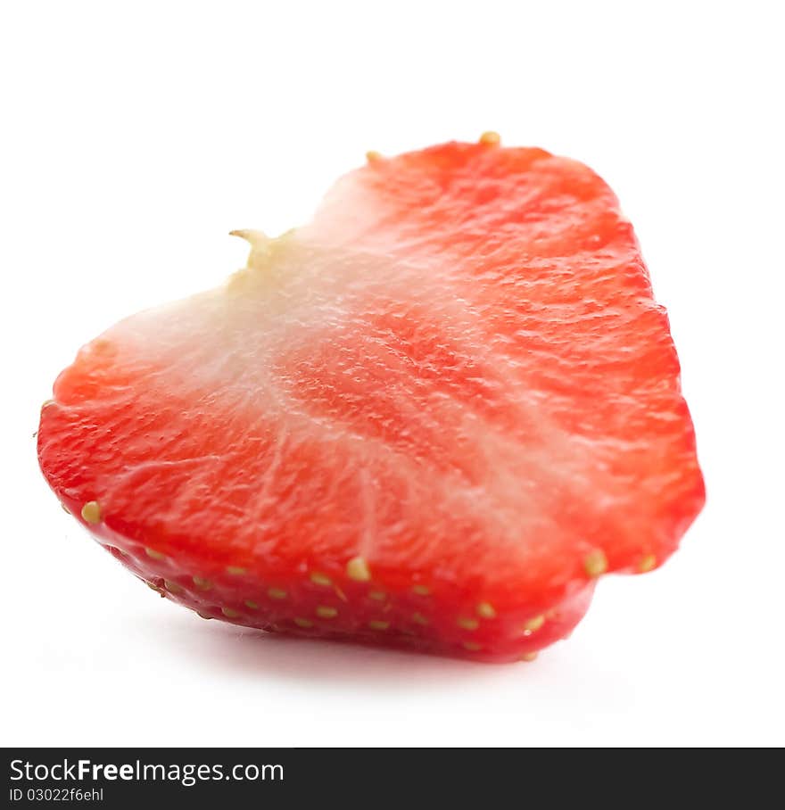 Juicy strawberry cut in half