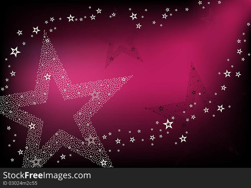 Disco Background With Stars. Vector