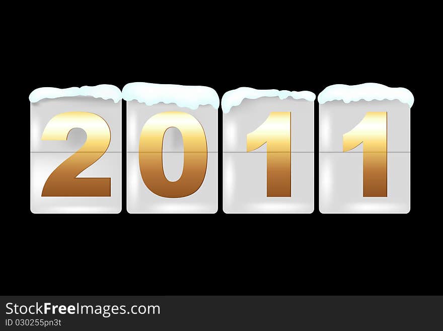 New Year Counter On Black Background, Vector Illustration. New Year Counter On Black Background, Vector Illustration