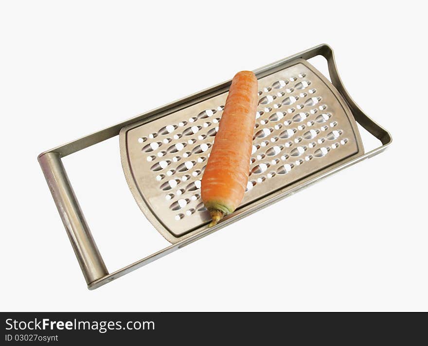 Carrots lie on a grater