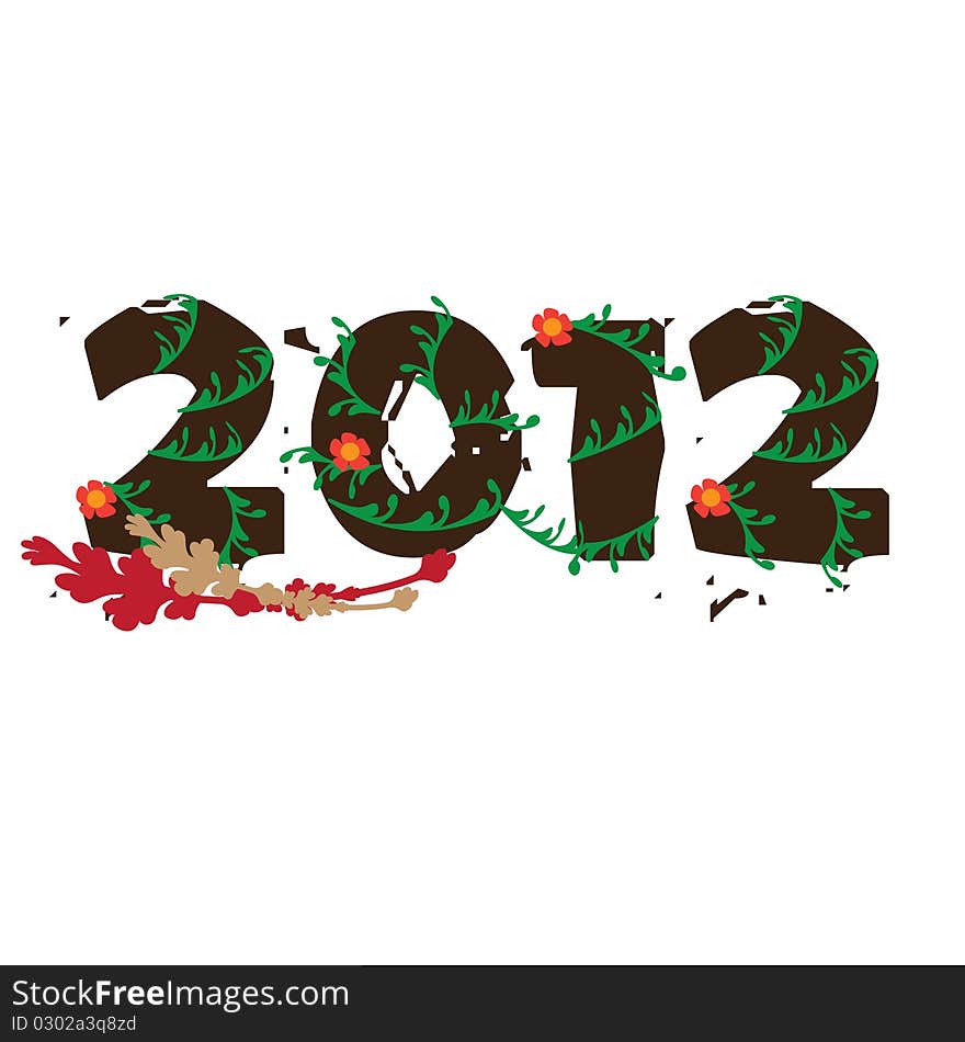 2012 word designed with flora and jungle look. 2012 word designed with flora and jungle look