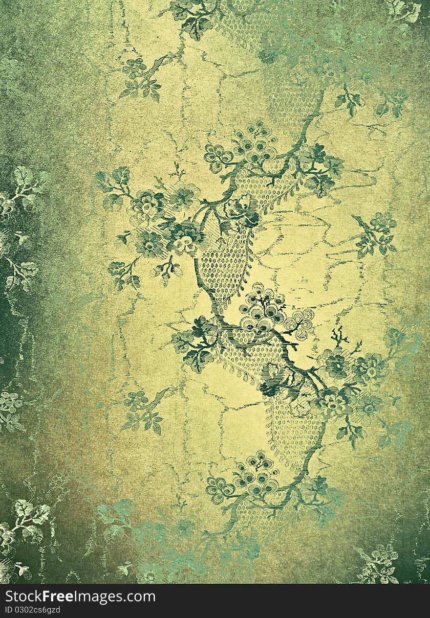 Green Decorative Floral Background