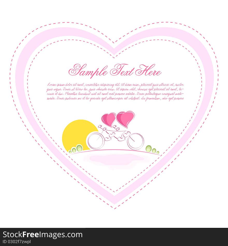 Illustration of valentine card with heart