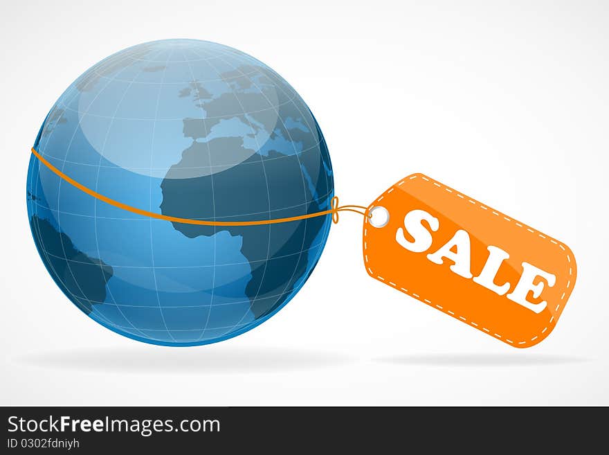 Illustration of global sale tag