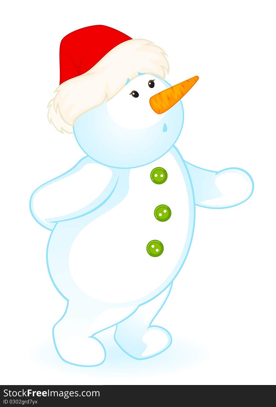 Cartoon Little Cute Snowman