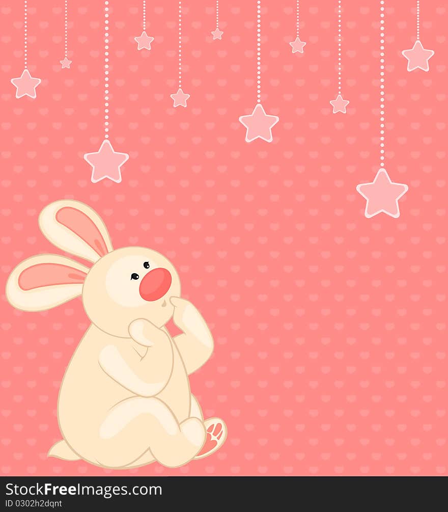 Cartoon Little Toy Bunny With Stars