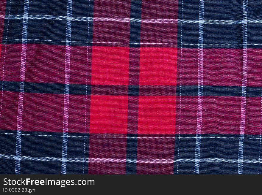 Texture Of Red-black Checkered Fabric