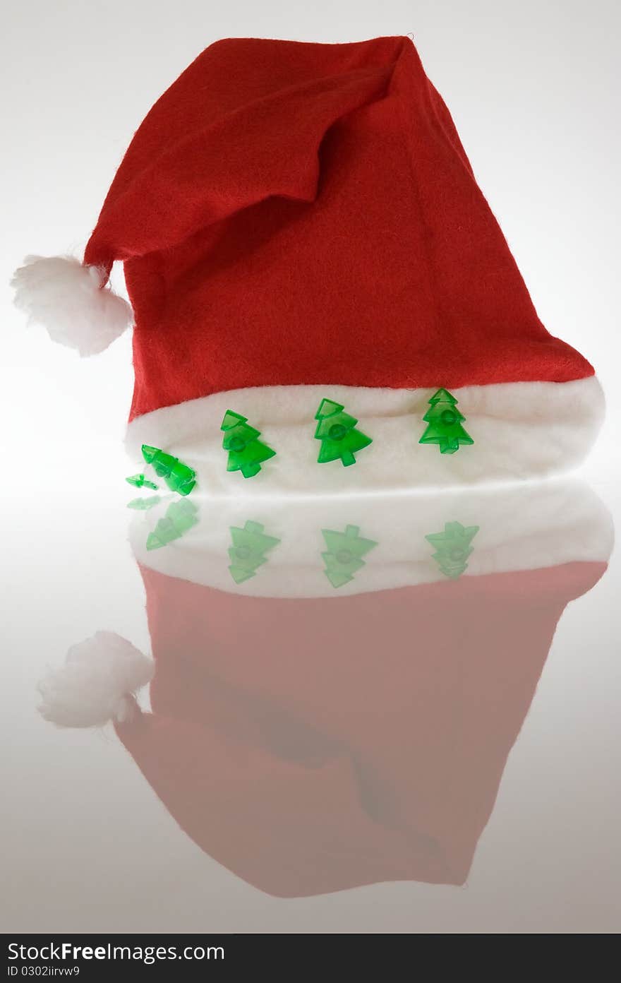 Traditional santa claus hat on white background. Traditional santa claus hat on white background.