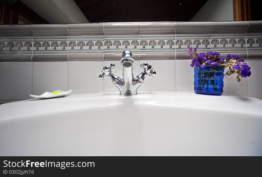 Close up image of retro sink