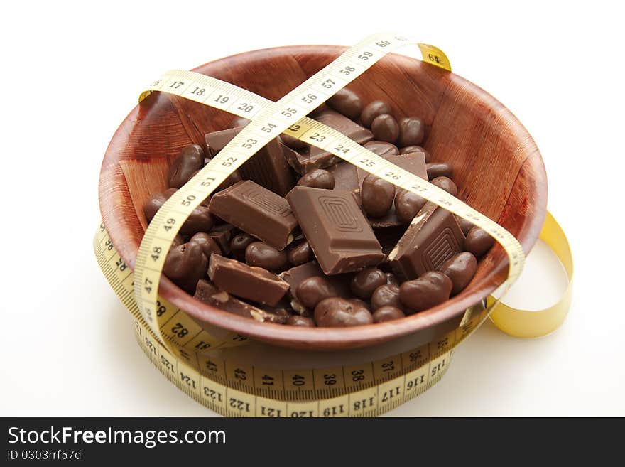 Chocolate with tape measure