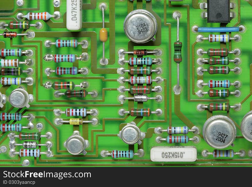 The green printed circuit-board