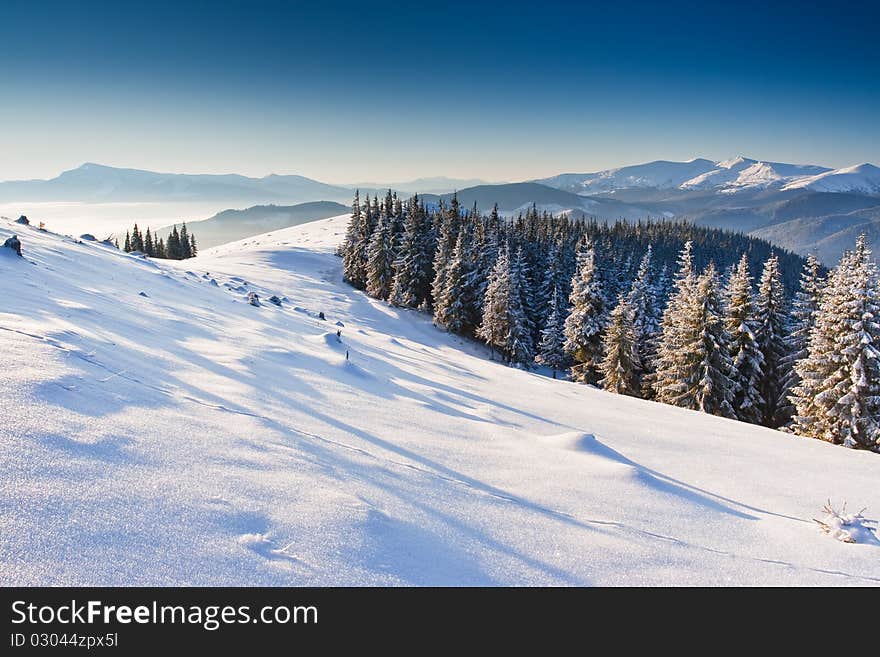 Winter in mountains