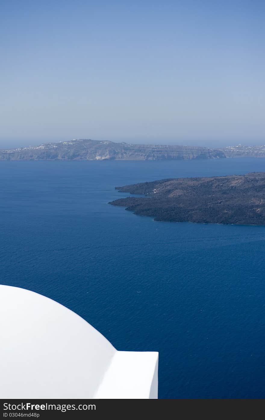 Gorgeous view of romantic Santorini's coast. Greece.