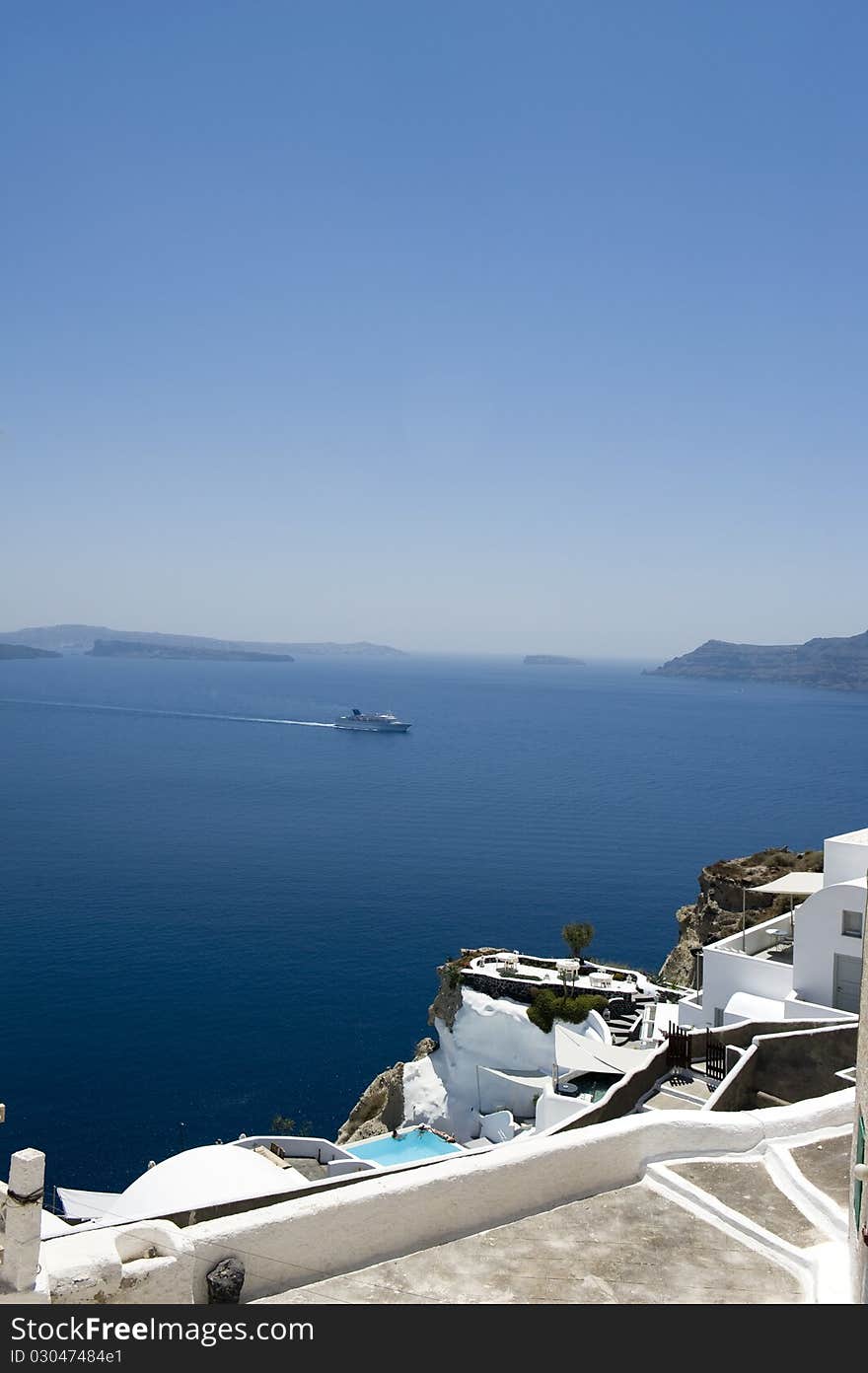 Gorgeous view of romantic Santorini's coast. Greece.