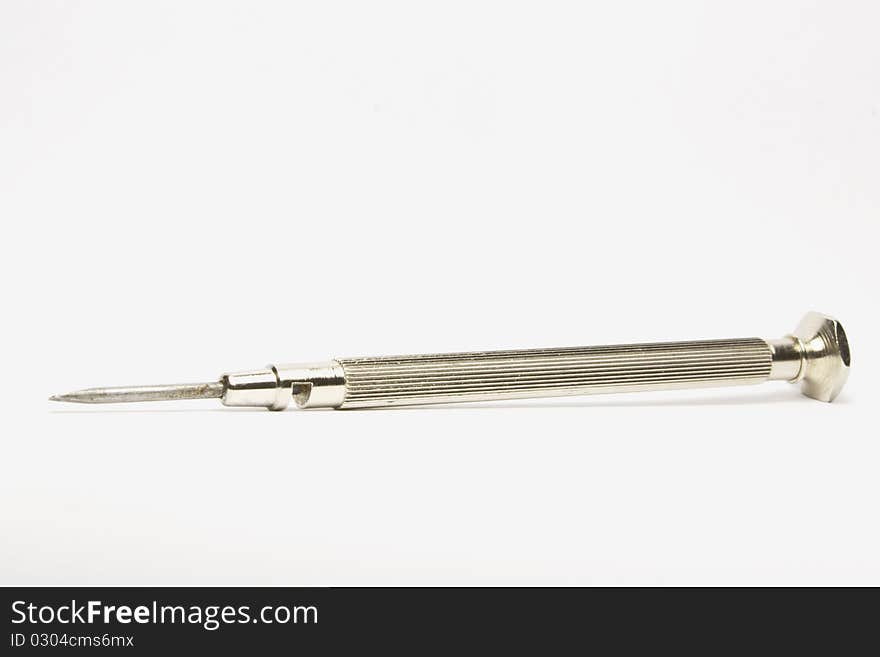 Small exact screwdriver on a white background