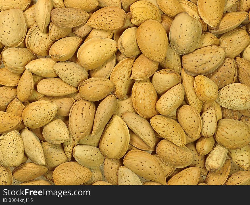 Texture from pistachios, almonds