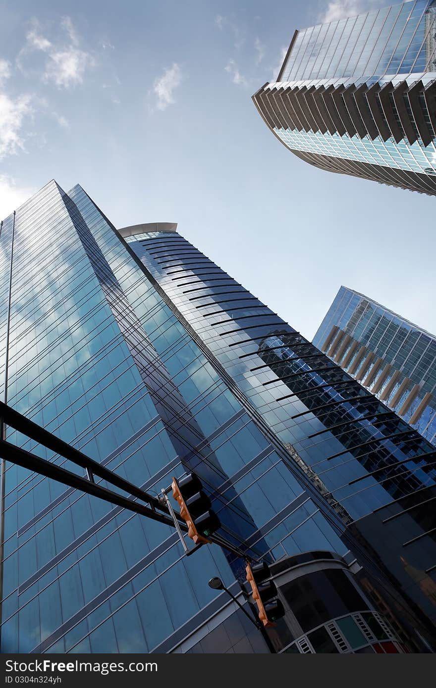 Modern skyscrapers against sky and cloud