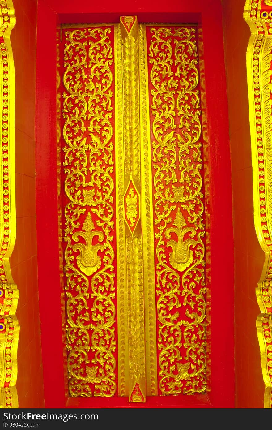 Thai style carving door