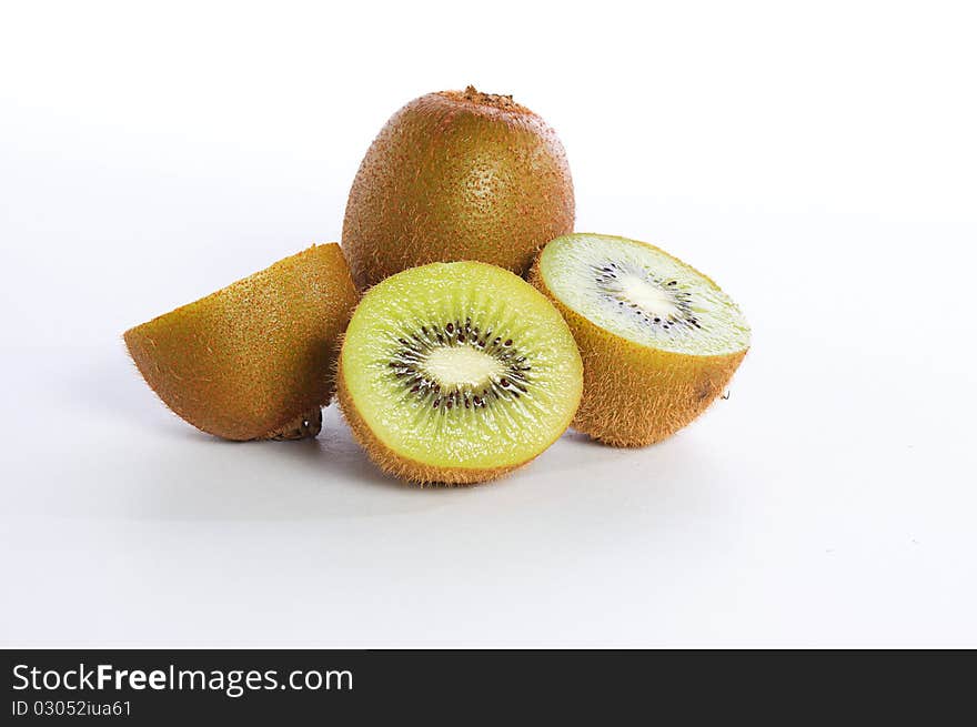 Kiwi tropical fruit on isolated white