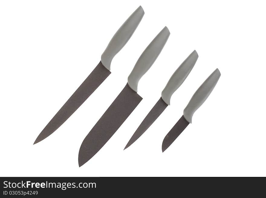 Series. sharp knife isolated on white background
