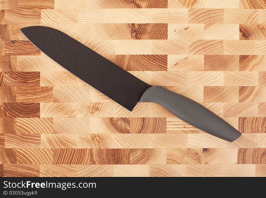 Kitchen Knifes Isolated On Wooden Background