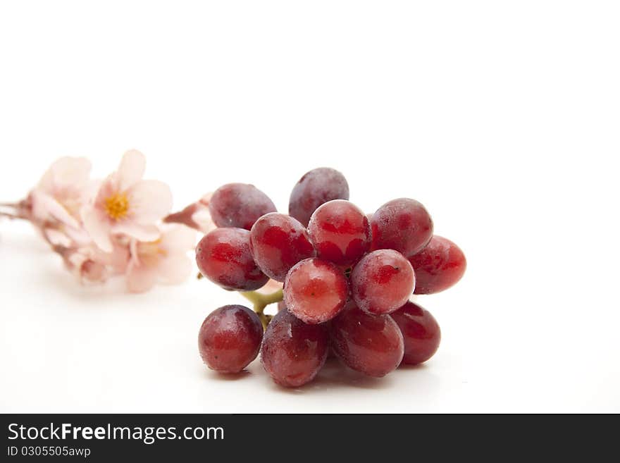 Red Grapes With Flower