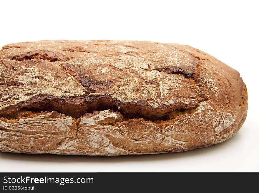 Fresh bread onto white background