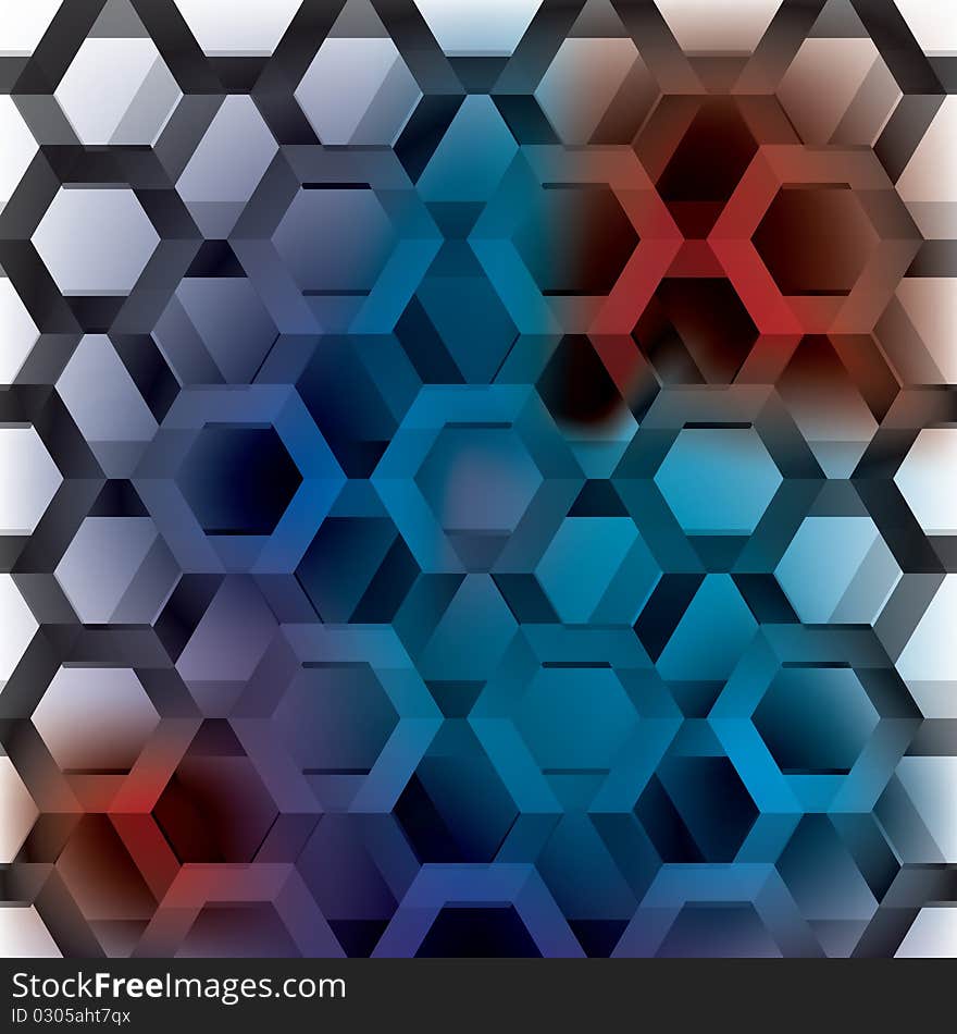 Abstract seamless hexagon background image with bright colours. Abstract seamless hexagon background image with bright colours