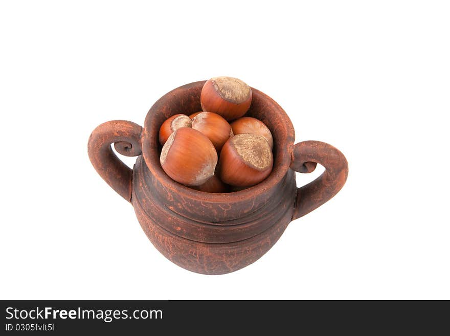 Clay jug With nuts