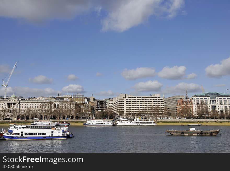 View of the Embankment across the River Thames, London