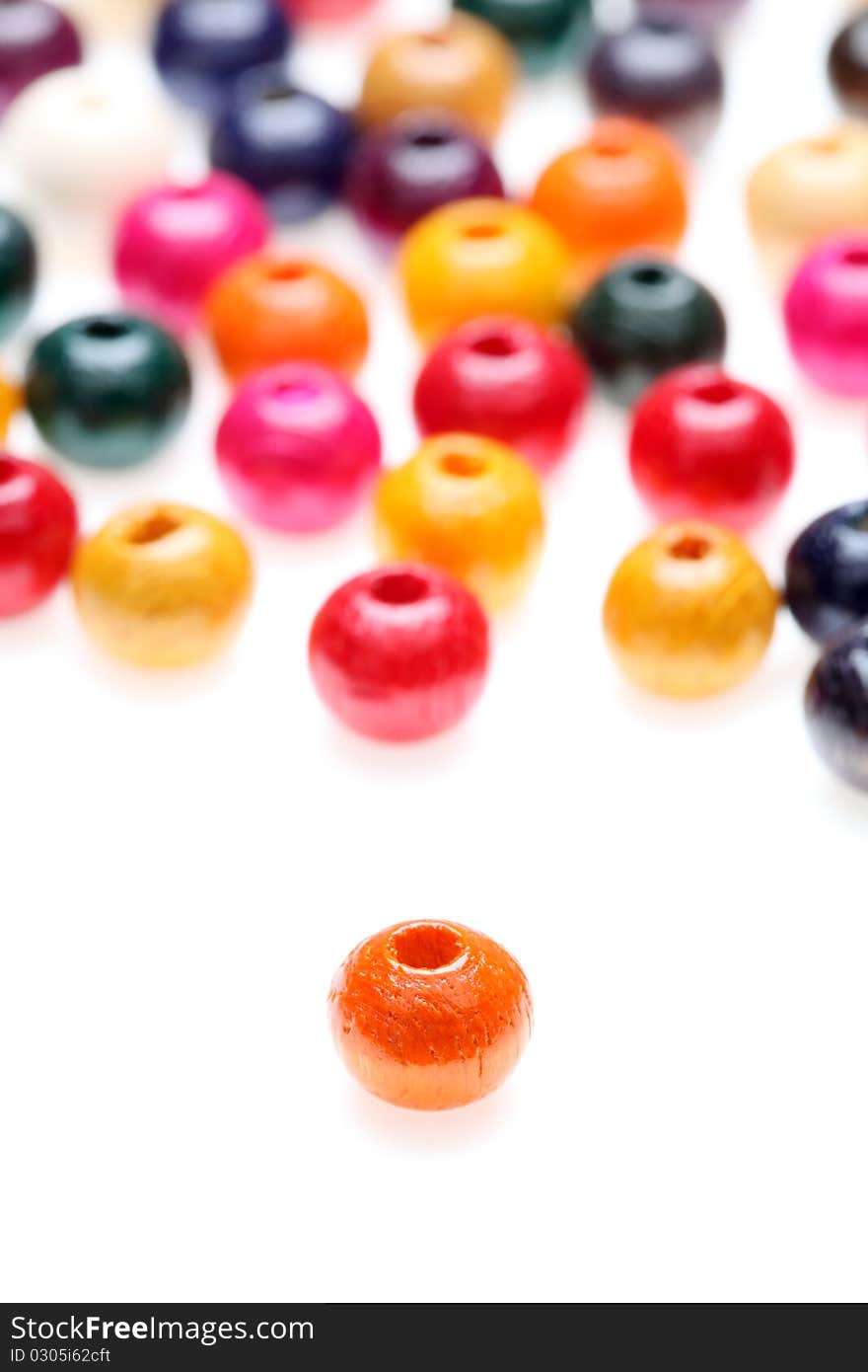 Colorful beads isolated on white background