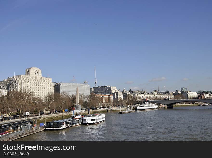 View of the Embankment across the River Thames, London