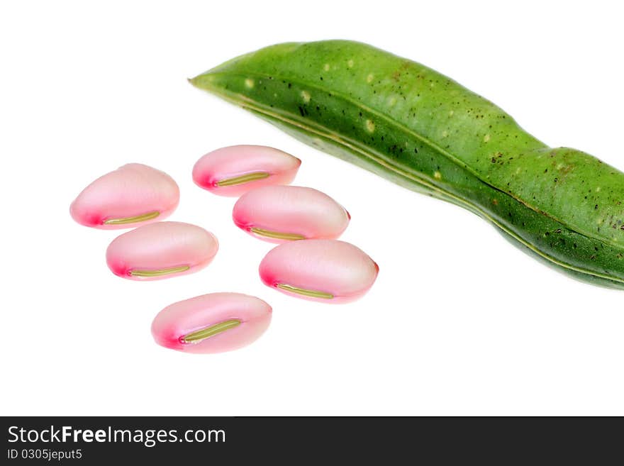 Red beans isolated on white background