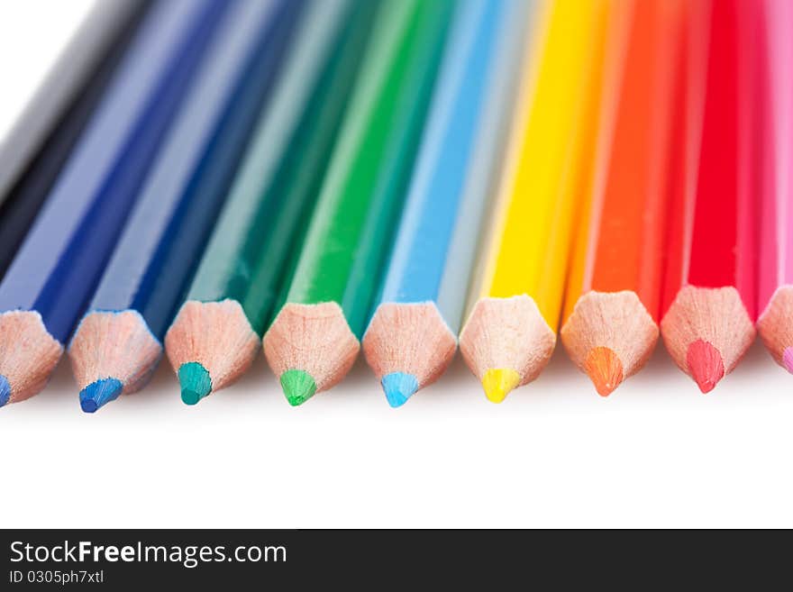 Pencils, isolated on the white background.