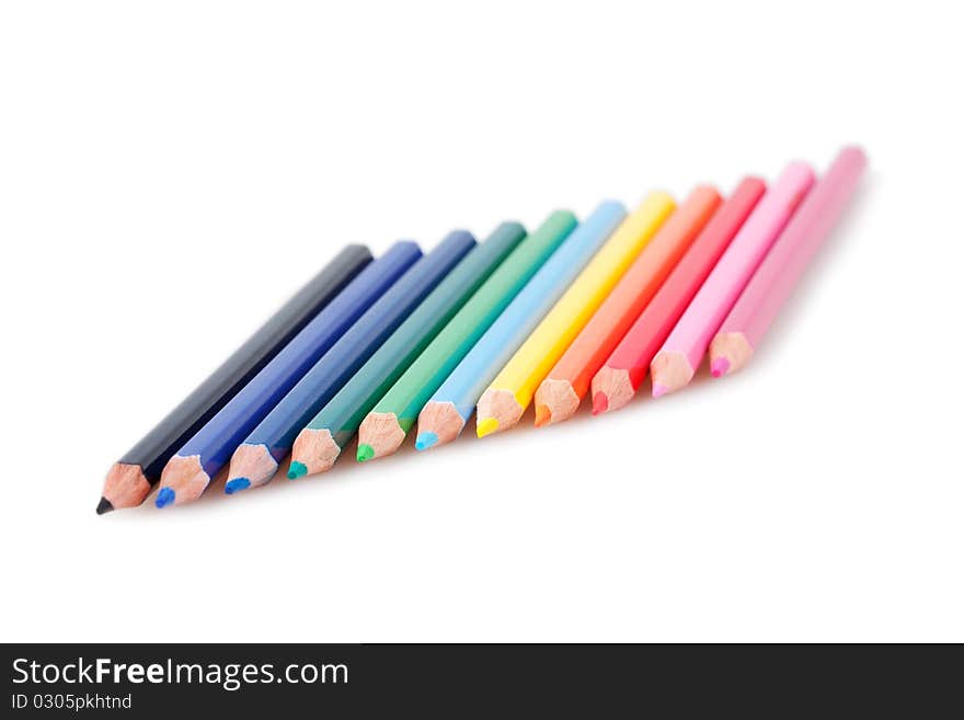 Pencils, isolated on the white background.