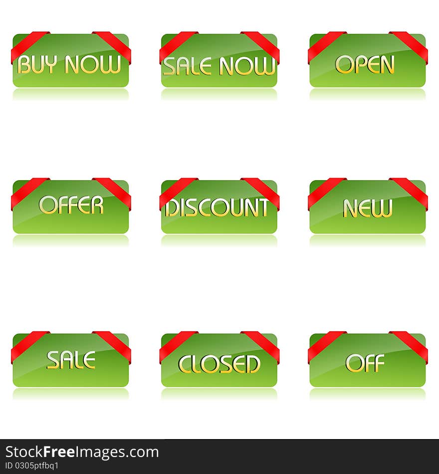 Illustration of shopping texts with isolated background