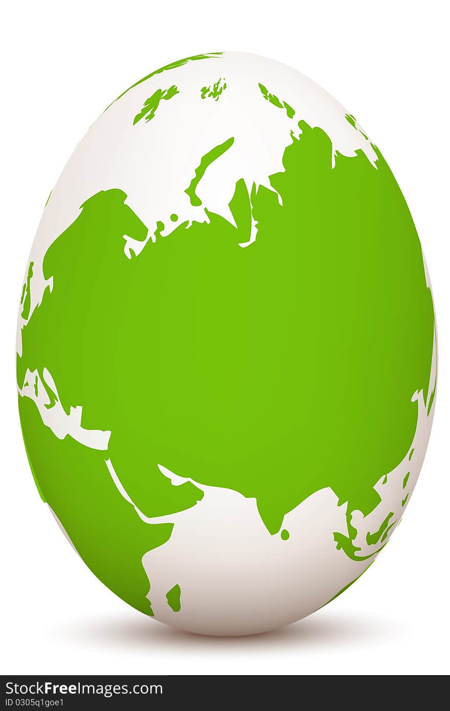 Illustration of global egg on white background