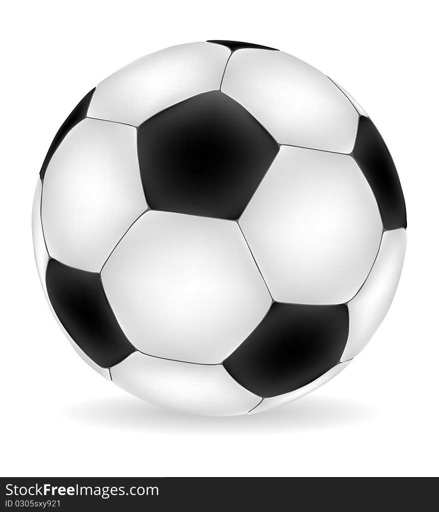 Football Isolated Over White