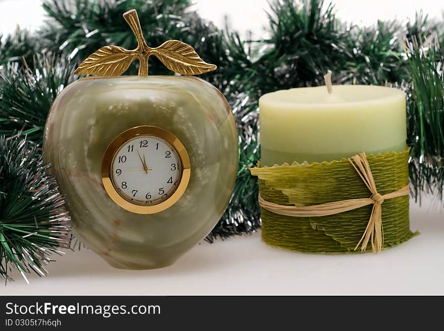 Desktop Clock and candle