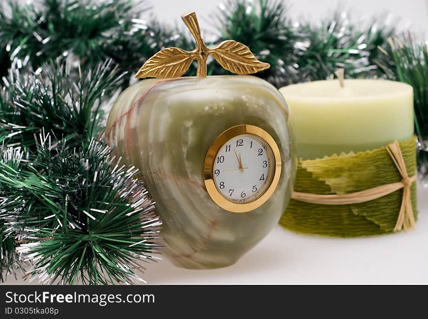 Desktop Clock and candle