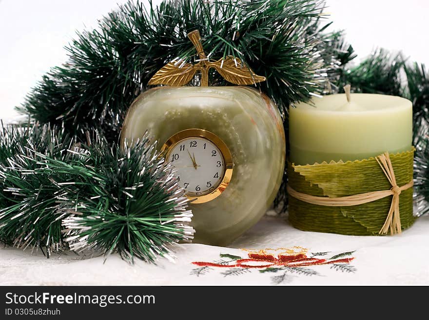 Desktop Clock and candle