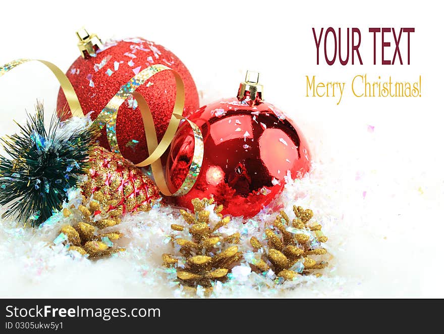 Congratulation with Christmas on a light background. Congratulation with Christmas on a light background