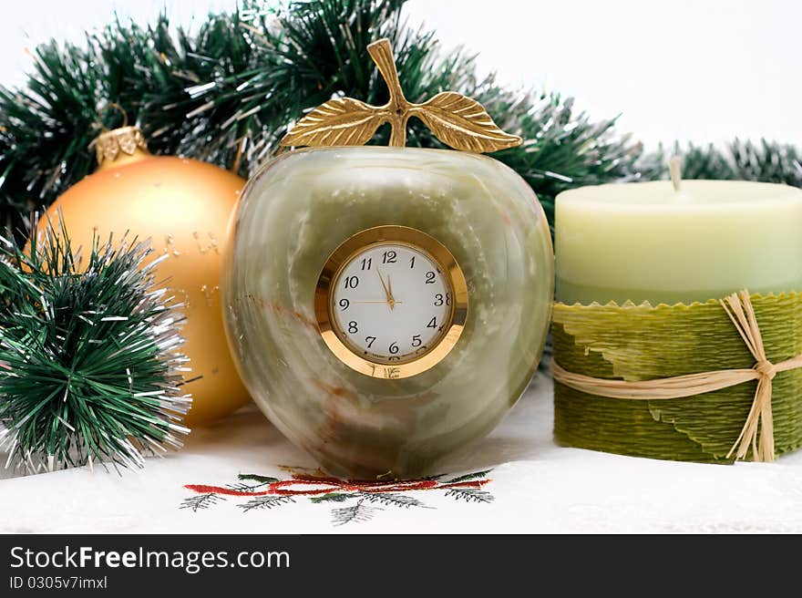 Desktop Clock and candle