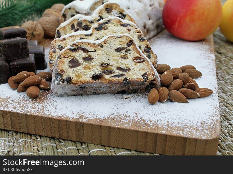 Stollen is a traditional Christmas cake from germany