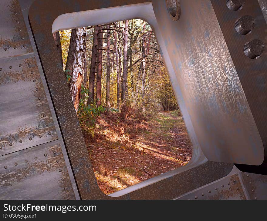 Allegory - the door to the nature. Allegory - the door to the nature.